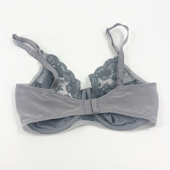 ✅ VINTAGE 1950-1960'S MAIDENFORM GREY LACE BRA WITH ILGWU TAG SIZE 34D EUC - Picture 3 of 6